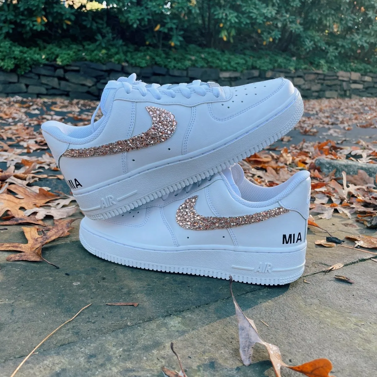 'Sparkle & Glow' Rose Gold Nike AF1 (Women's)