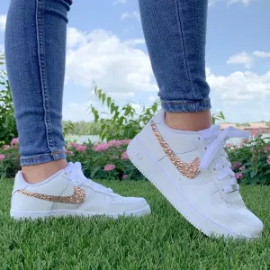 'Sparkle & Glow' Rose Gold Nike AF1 (Women's)