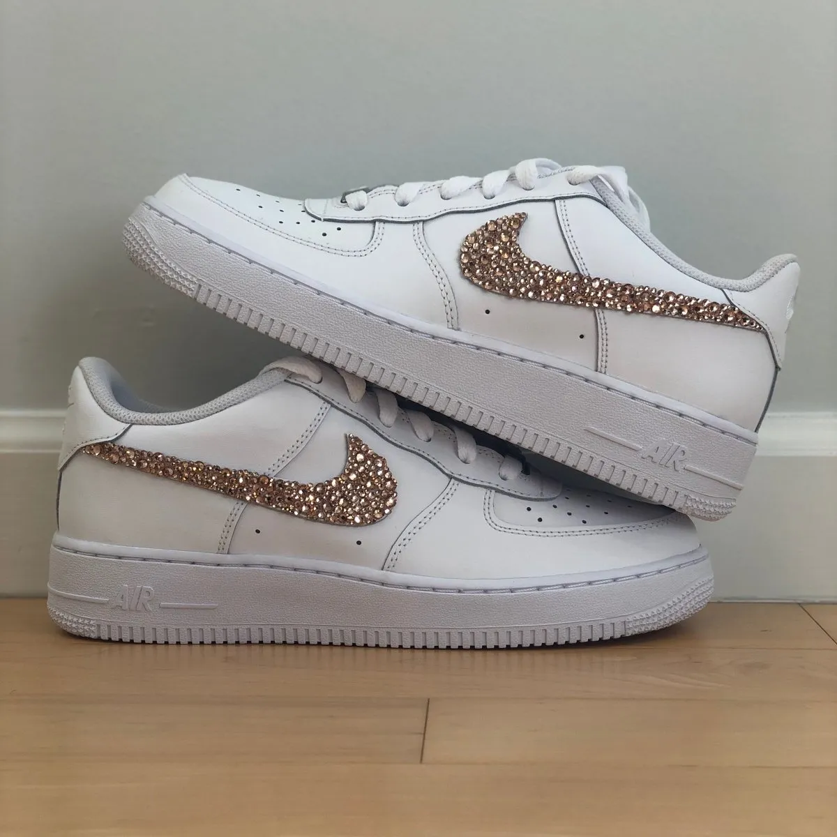'Sparkle & Glow' Rose Gold Nike AF1 (Women's)