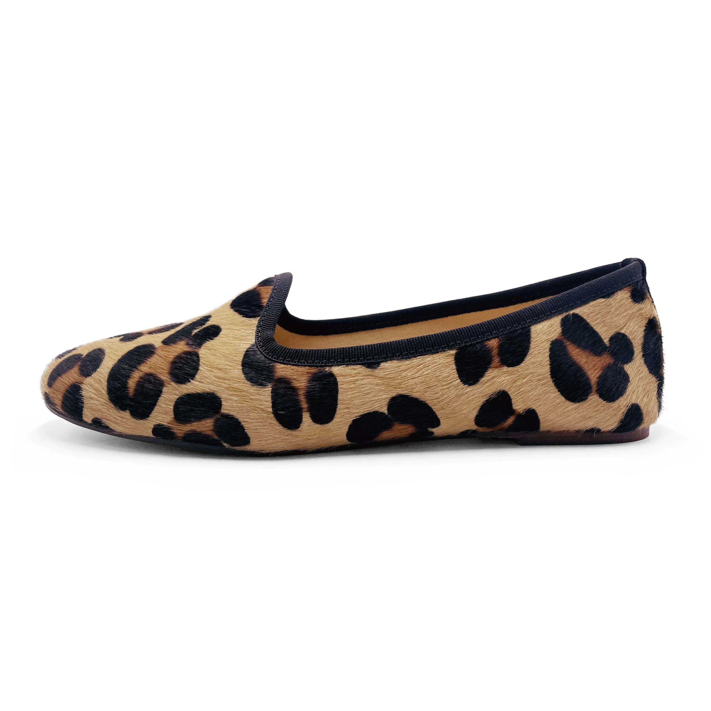 Spotted calf hair women loafers