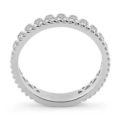 Sterling Silver Thin Elegant CZ Ring