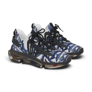 Stylish Women's Mesh Sneakers with Blue Print Design Margo Makaroff – Ideal for Casual Wear and Active Lifestyle