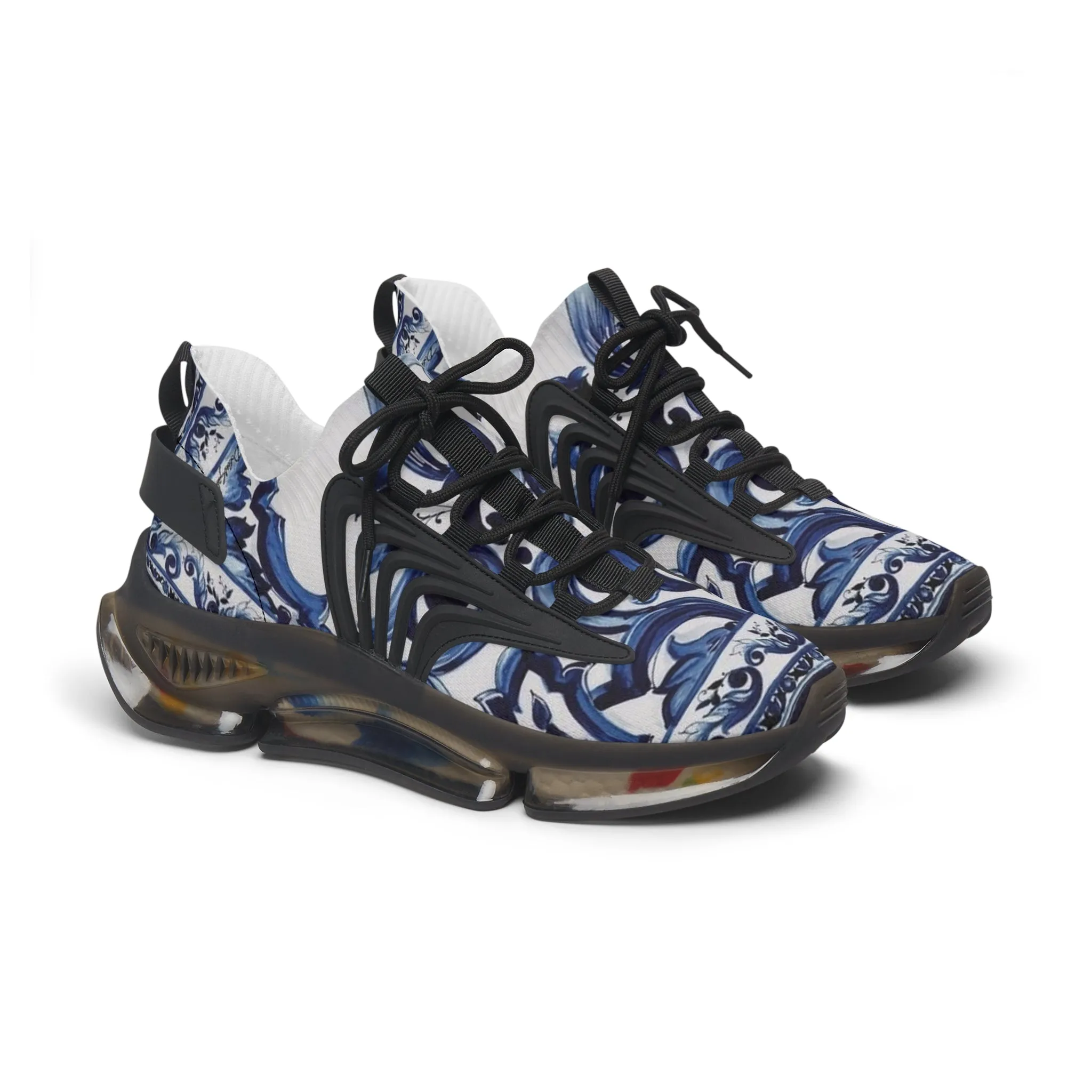 Stylish Women's Mesh Sneakers with Blue Print Design Margo Makaroff – Ideal for Casual Wear and Active Lifestyle
