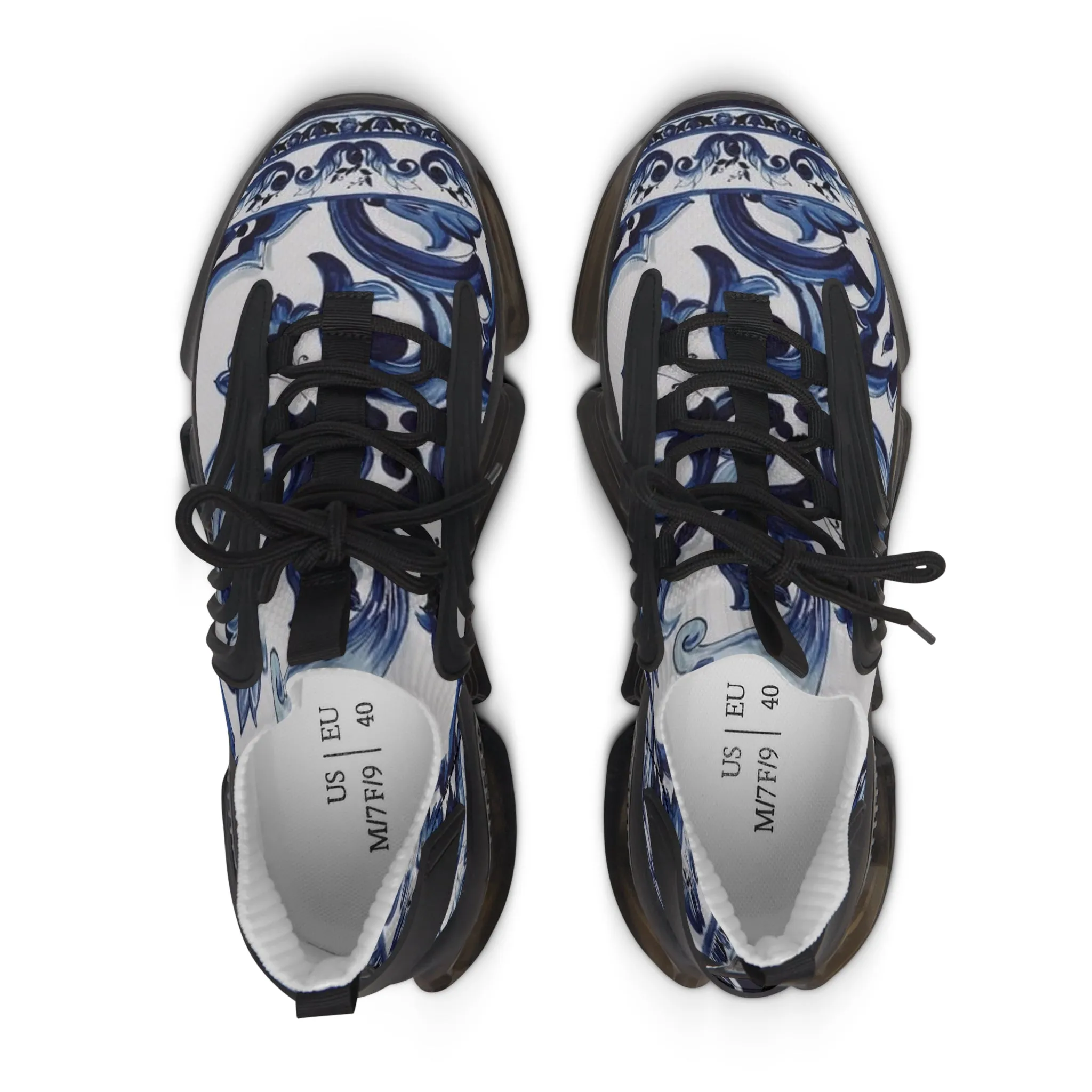 Stylish Women's Mesh Sneakers with Blue Print Design Margo Makaroff – Ideal for Casual Wear and Active Lifestyle