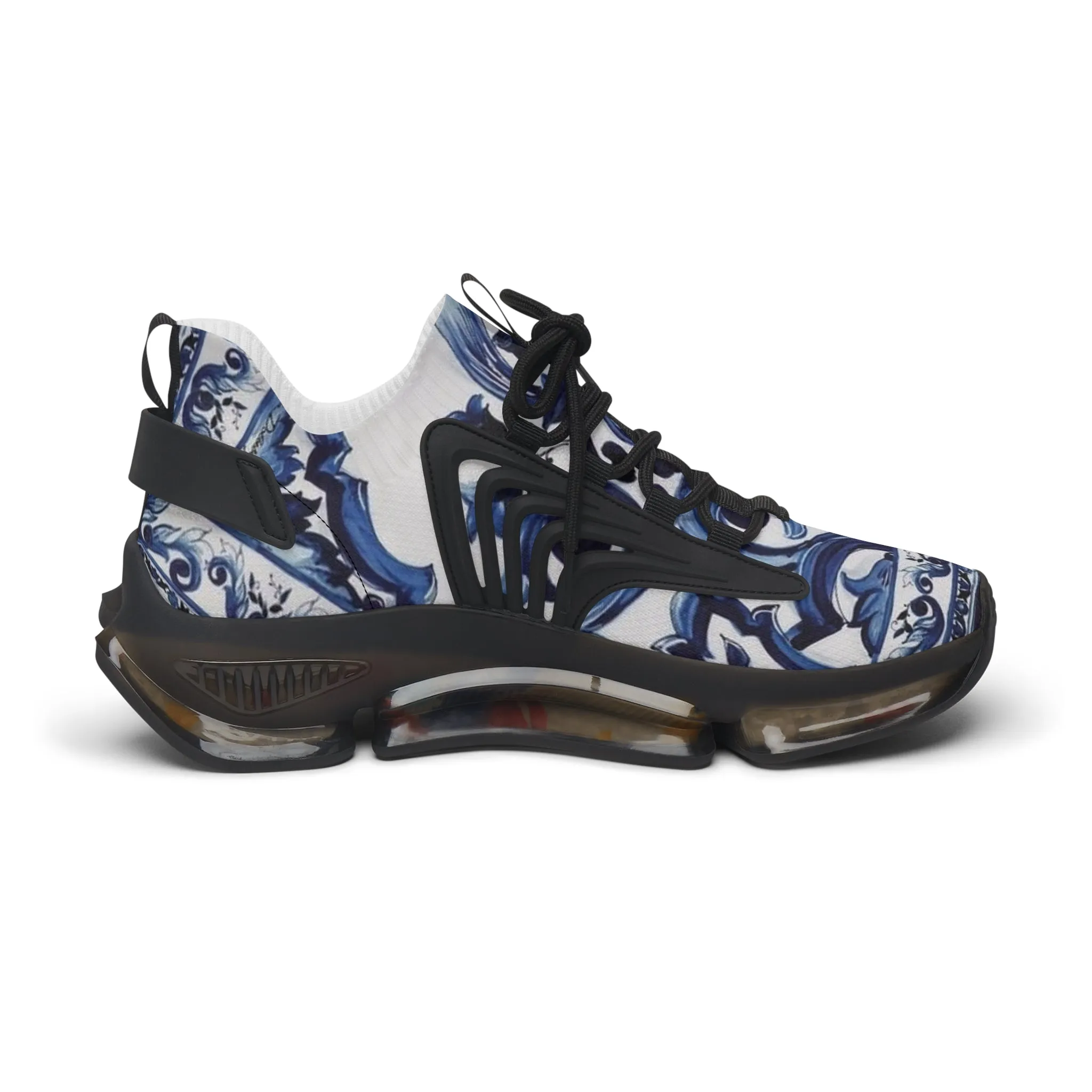 Stylish Women's Mesh Sneakers with Blue Print Design Margo Makaroff – Ideal for Casual Wear and Active Lifestyle