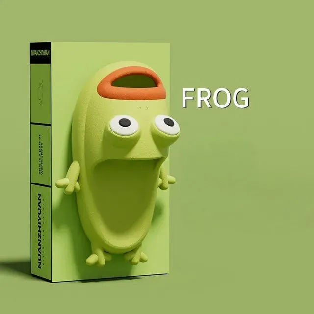 Summer Cartoon Frog Slippers