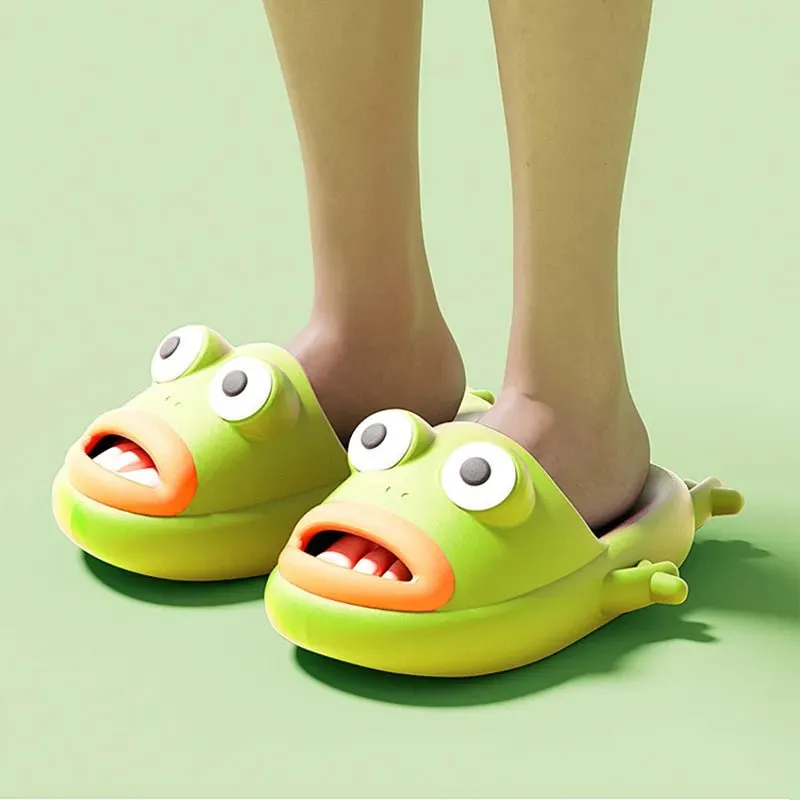 Summer Cartoon Frog Slippers