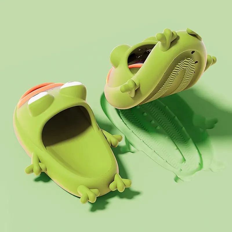 Summer Cartoon Frog Slippers