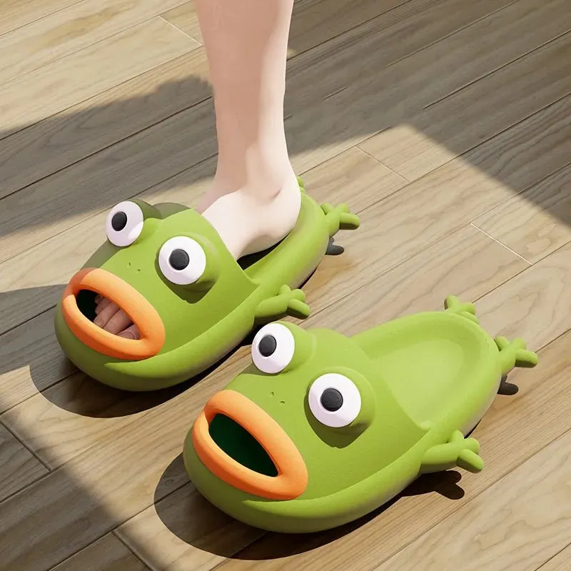 Summer Cartoon Frog Slippers