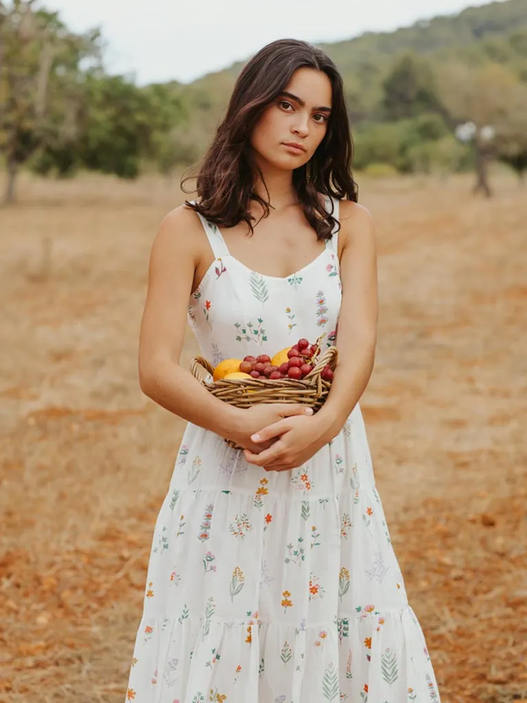 Summer Herbs Tiered Dress