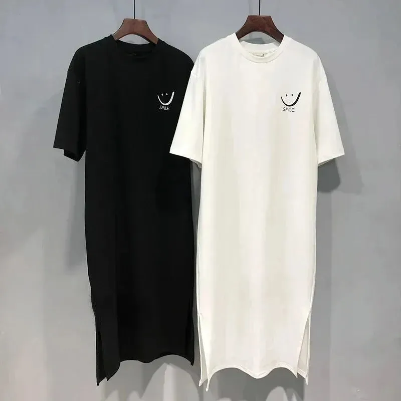 SummerVibe - Women's Casual Midi T-Shirt Dress
