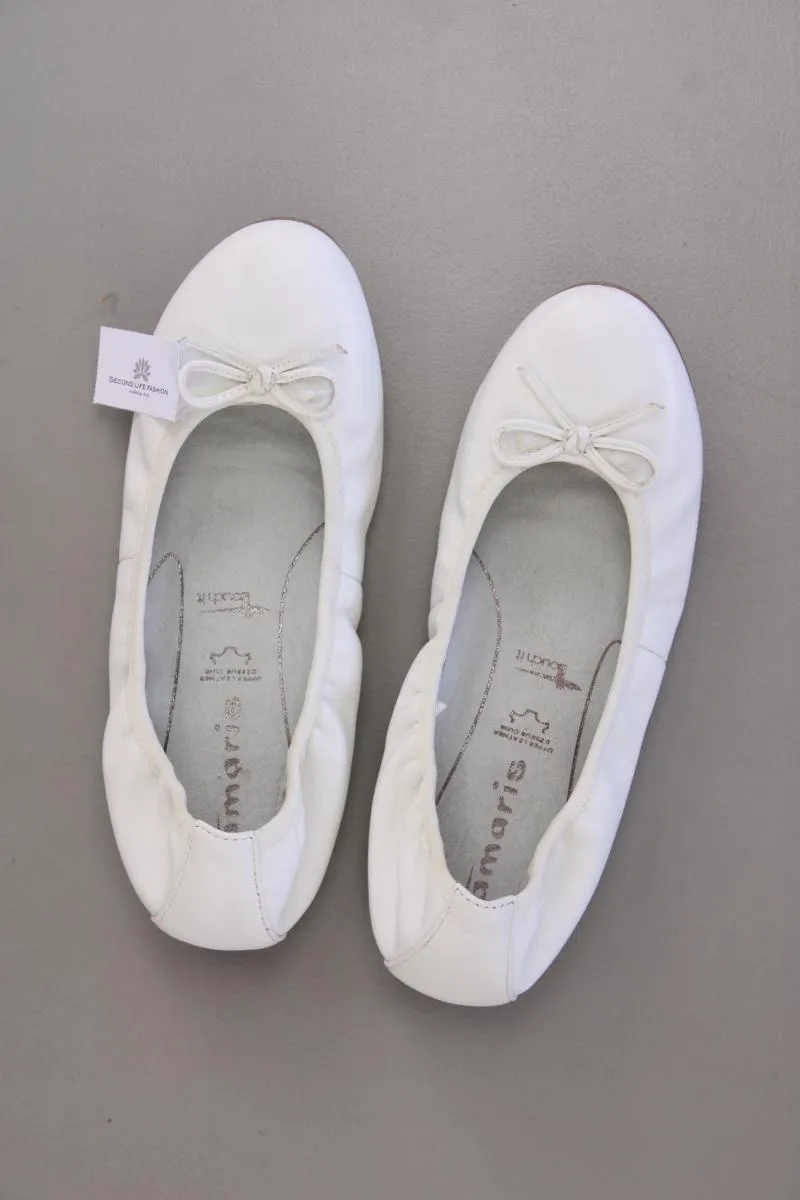 Tamaris Ballerinas Gr. 37 weiß aus Leder