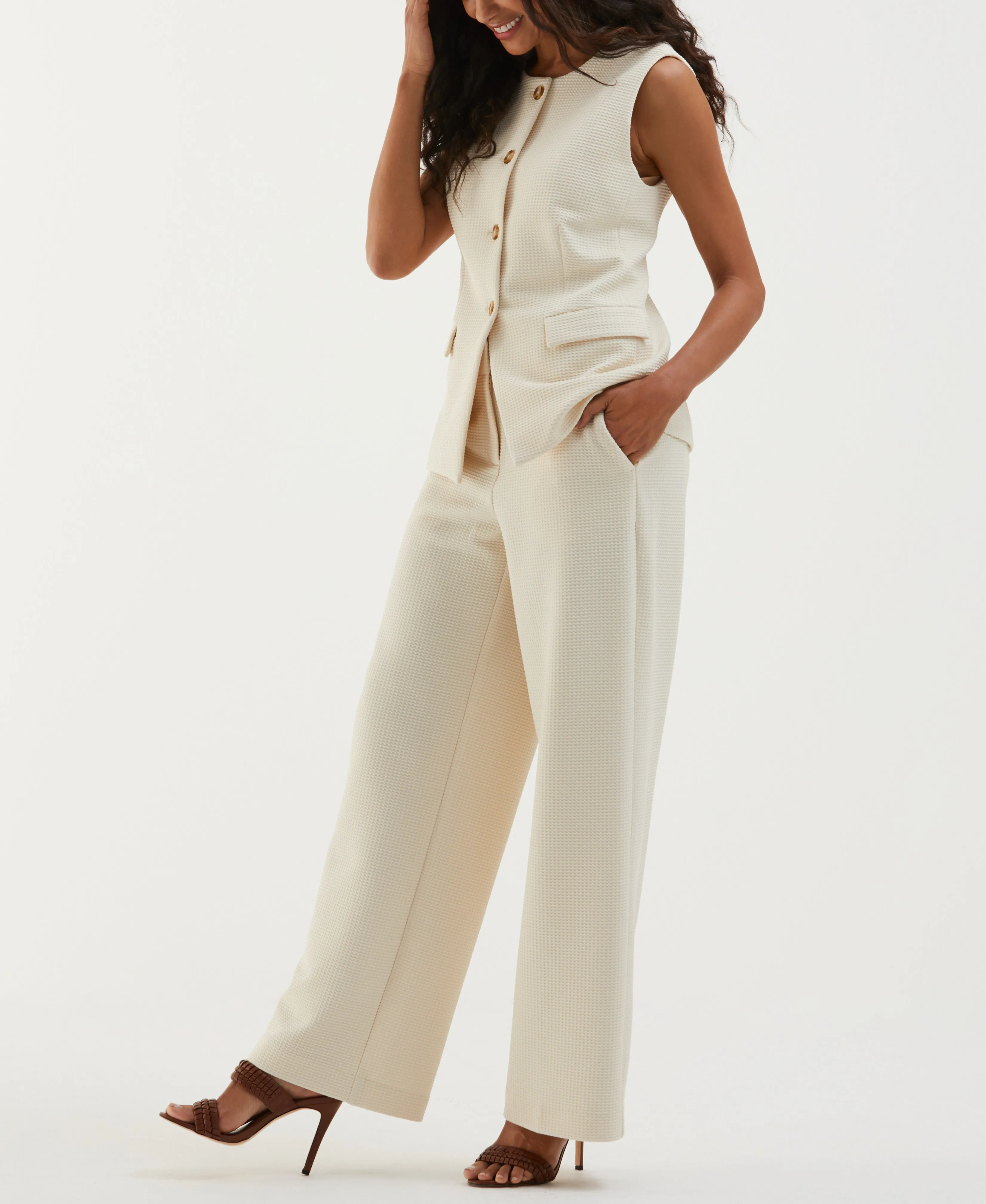 Textured Button-Down Vest