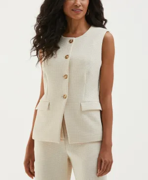 Textured Button-Down Vest