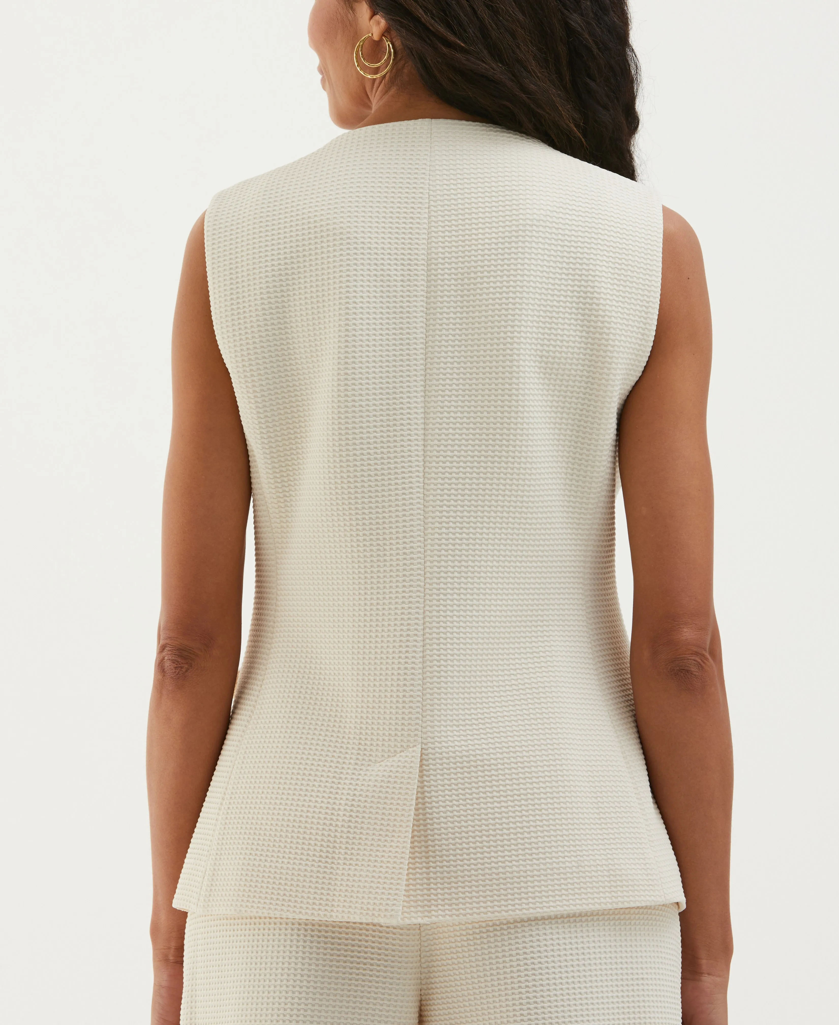 Textured Button-Down Vest