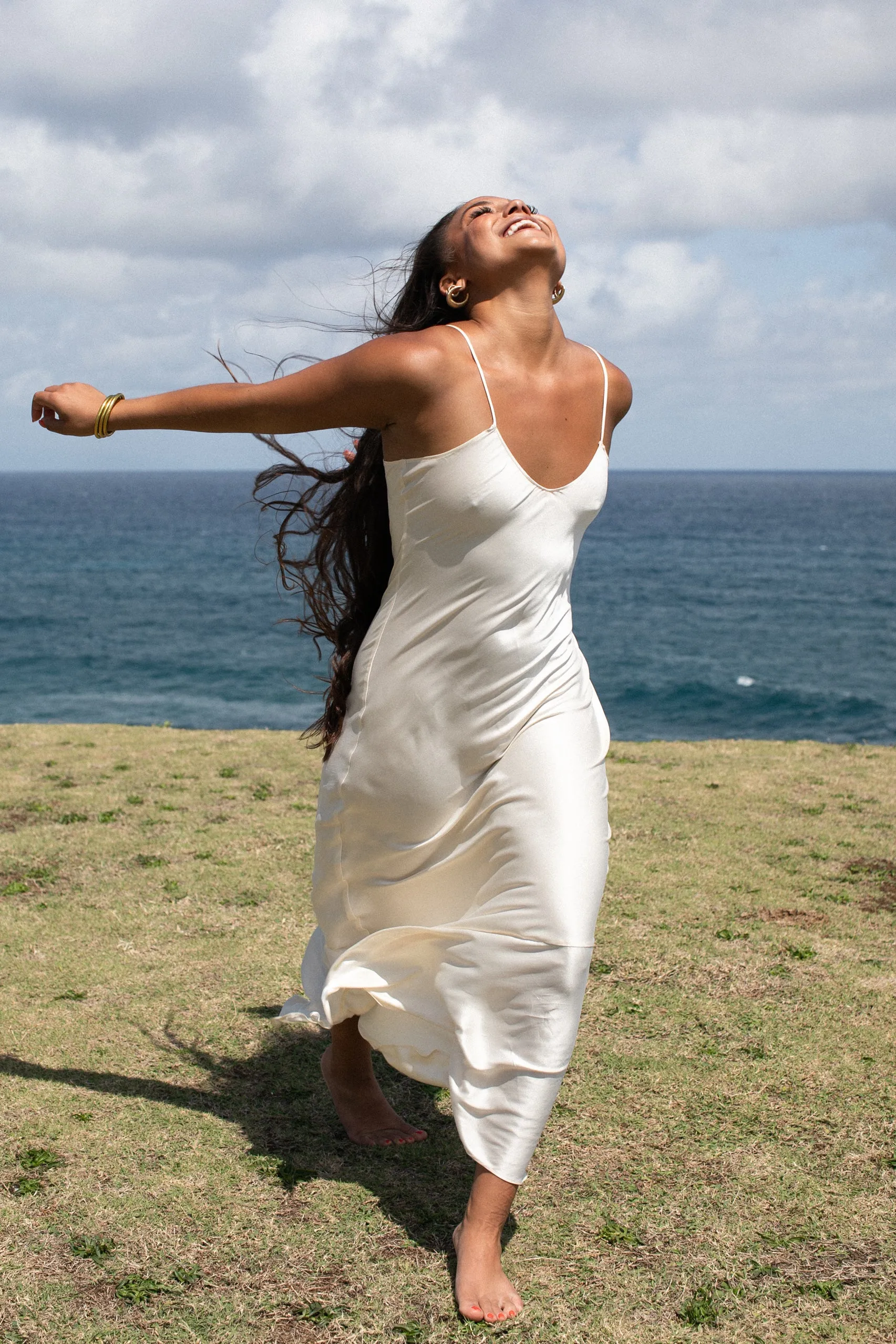 The Prairie Wildrye Slip dress in Baby's-Breath