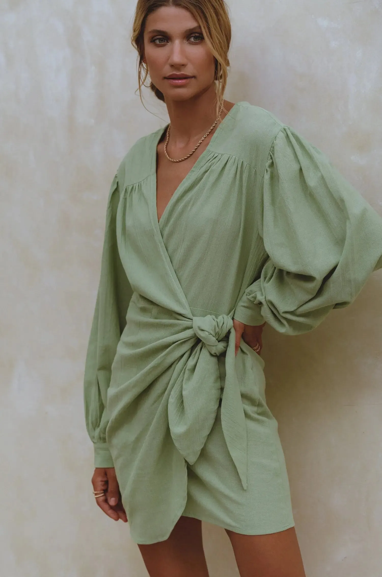 Ti Amo Linen Wrap Dress by Bali ELF