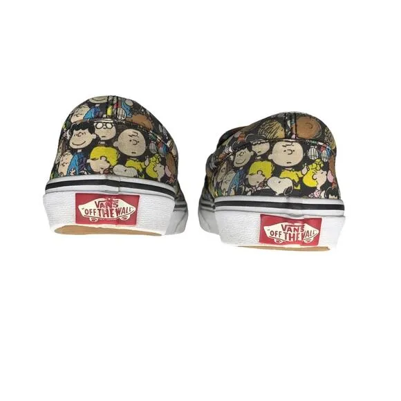 Vans Peanuts Slip On Sneakers Kids Size 3 Peanuts Characters Allover Print
