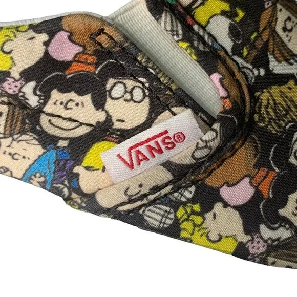 Vans Peanuts Slip On Sneakers Kids Size 3 Peanuts Characters Allover Print