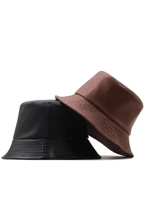Vegan Leather Bucket Hat