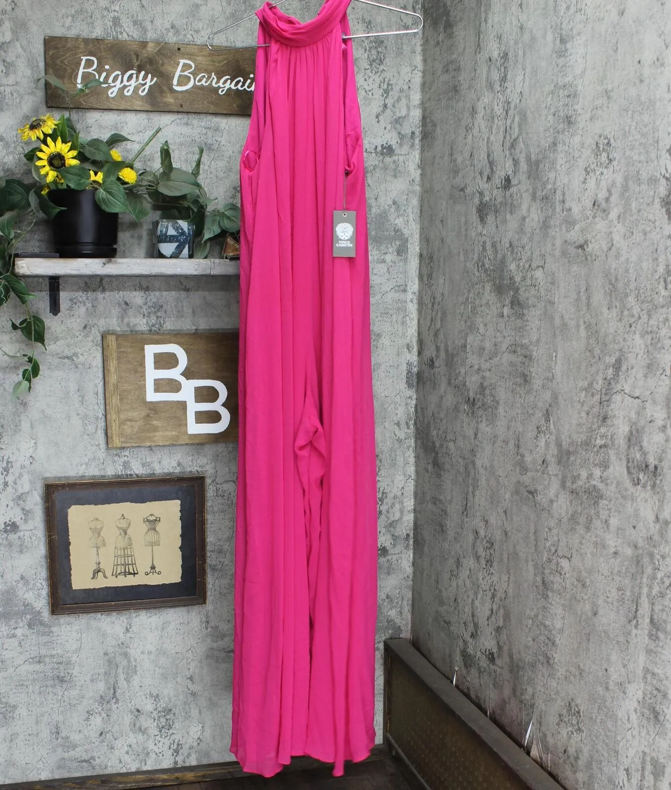 Vince Camuto Draped Halter Jumpsuit 9151935 Pink L