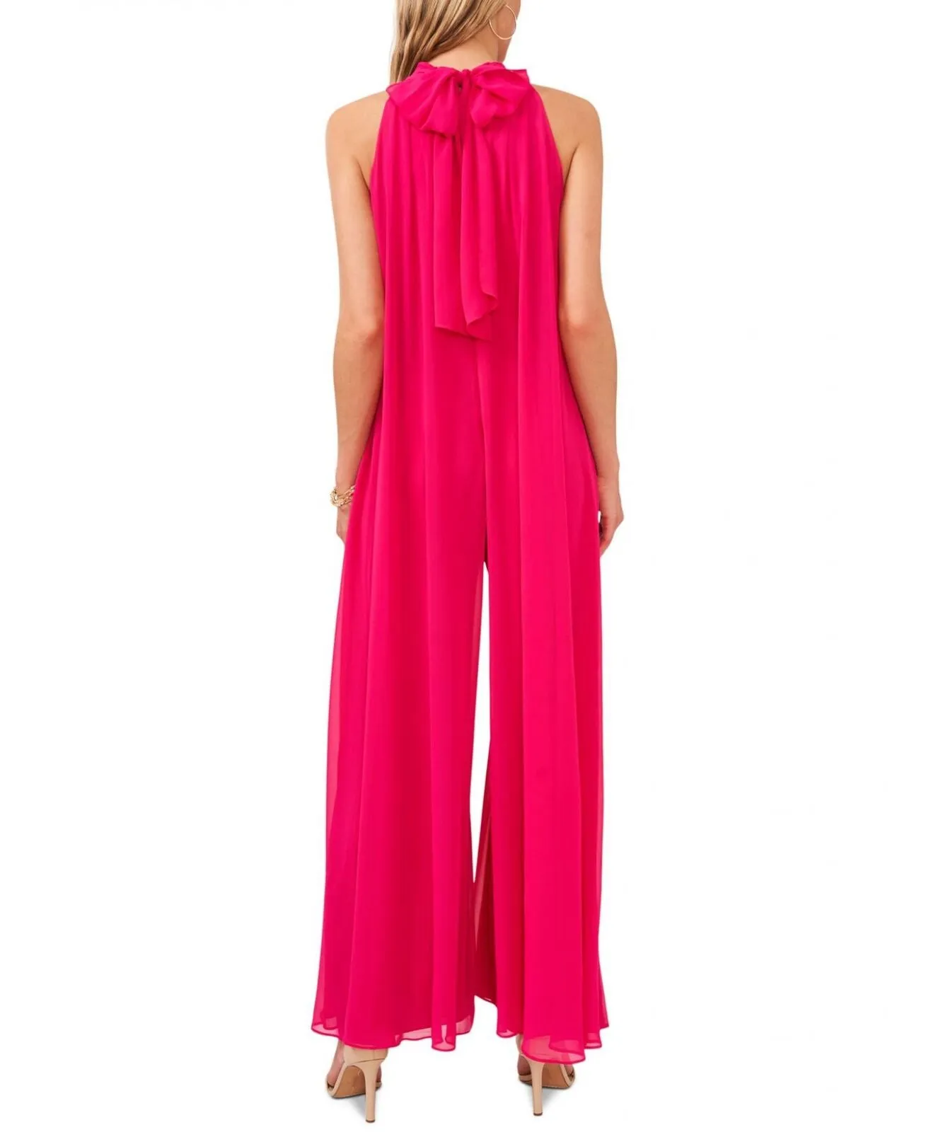 Vince Camuto Draped Halter Jumpsuit 9151935 Pink L