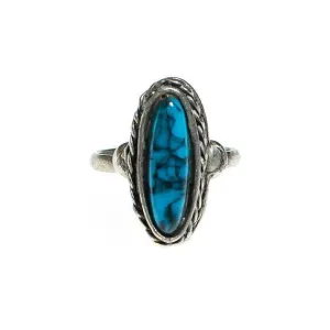 Vintage Boho Chic Oval Turquoise Statement Ring