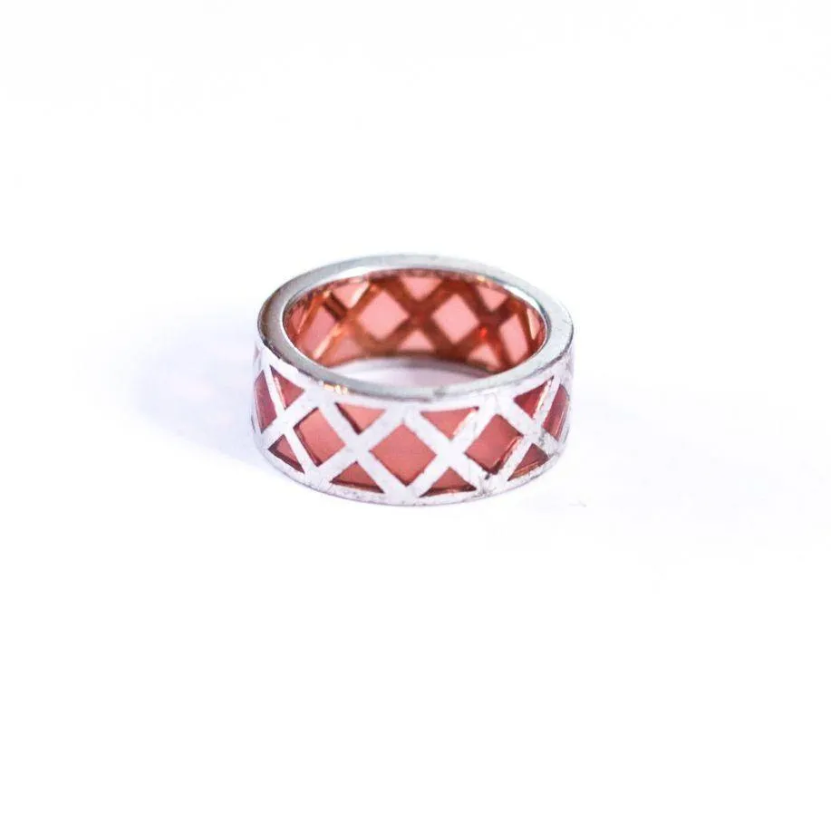 Vintage Sterling Silver and Red Crystal Ring