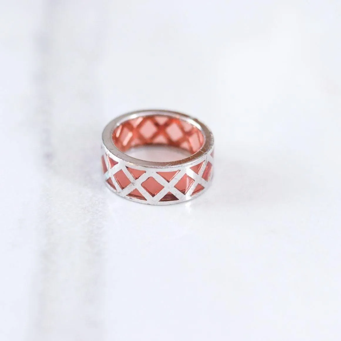 Vintage Sterling Silver and Red Crystal Ring