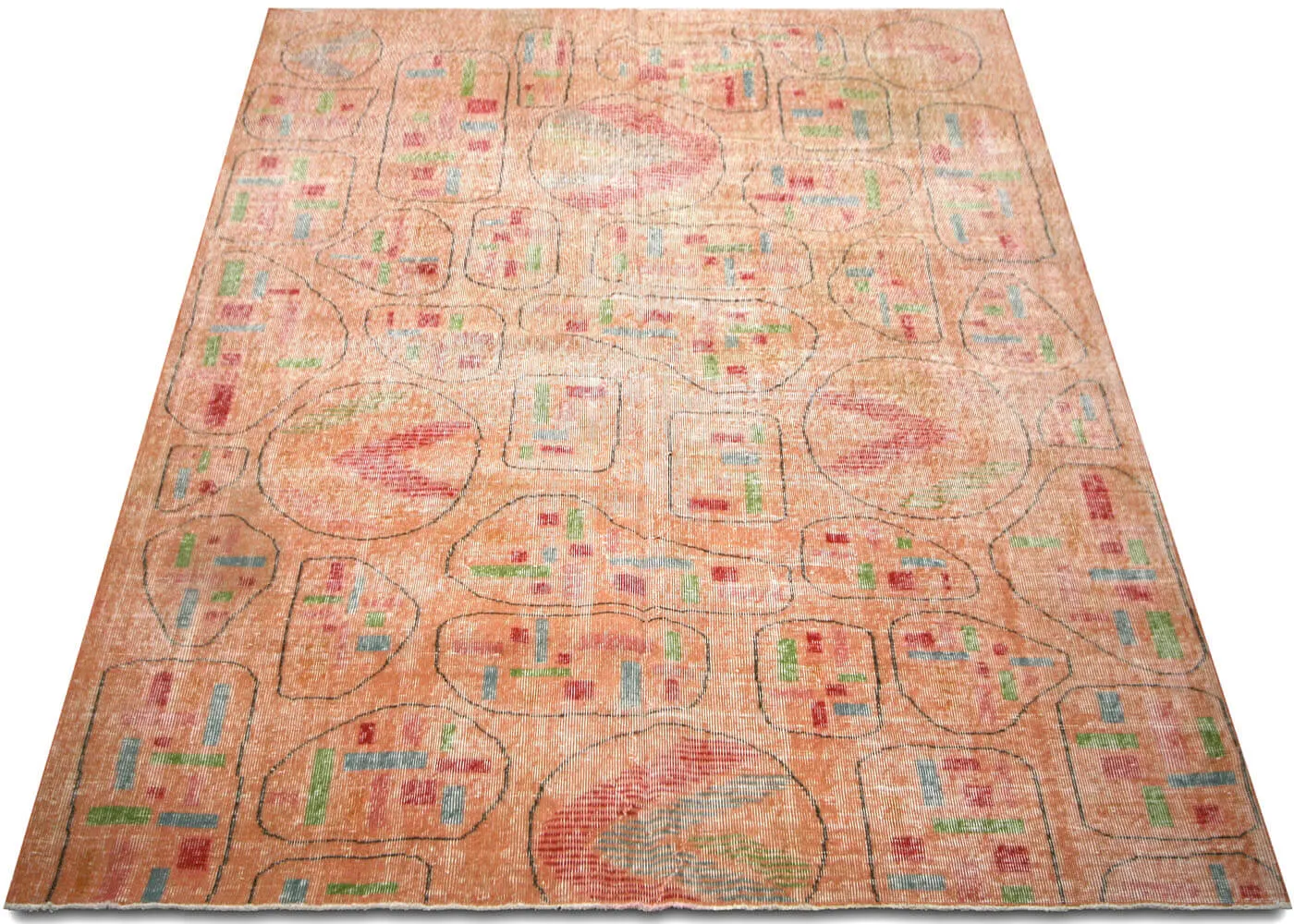 Vintage Turkish Mid-Century-Modern Rug - 6'8" x 8'3"