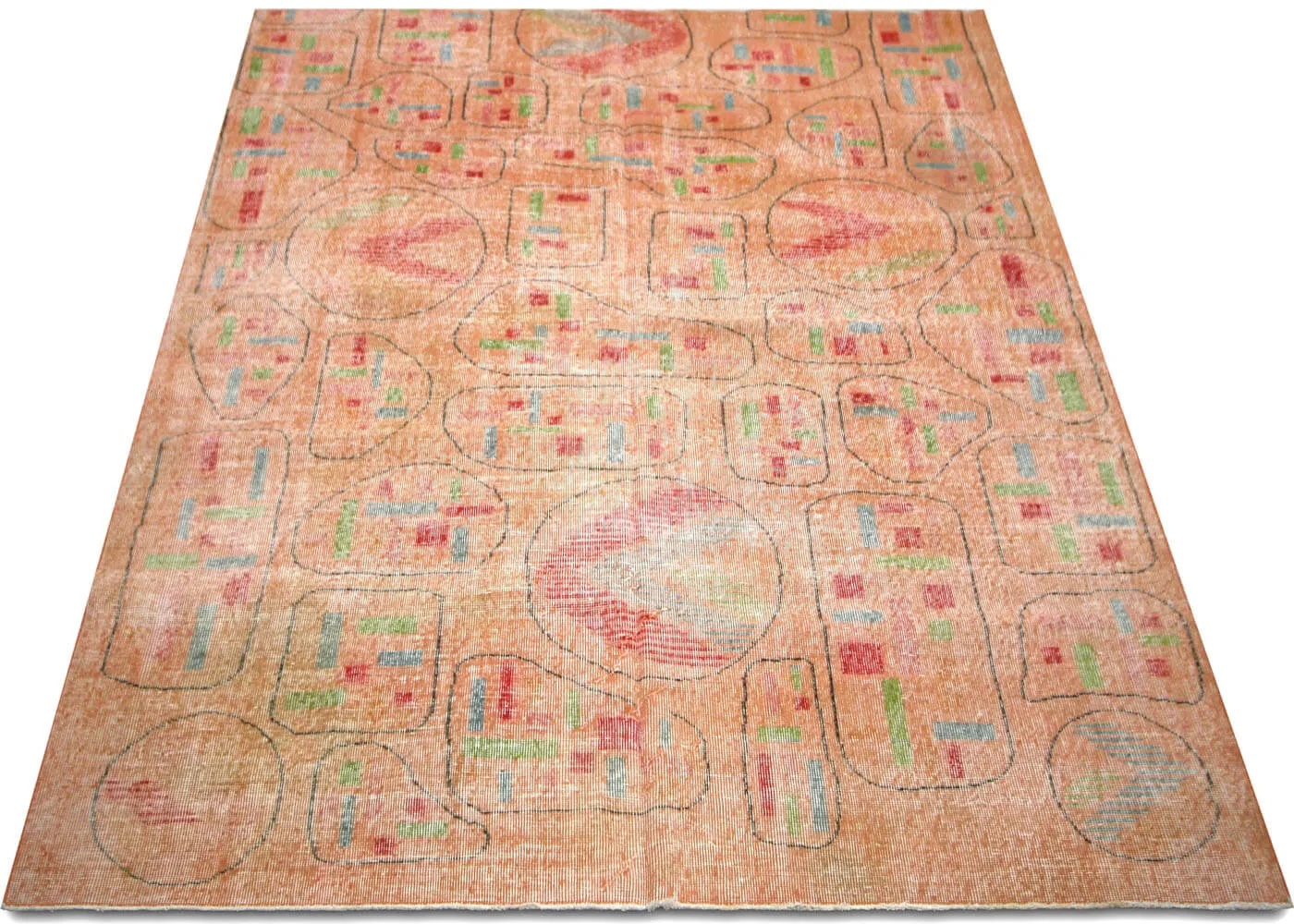 Vintage Turkish Mid-Century-Modern Rug - 6'8" x 8'3"