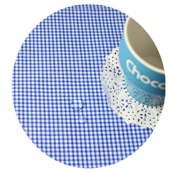 Waterproof Fabric Small Plaid - Blue - By the Yard 39419