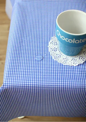 Waterproof Fabric Small Plaid - Blue - By the Yard 39419