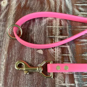 Waterproof Leash : Coral   Brass