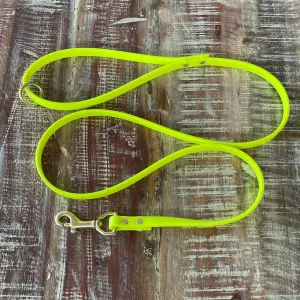Waterproof Leash : Neon Yellow   Brass