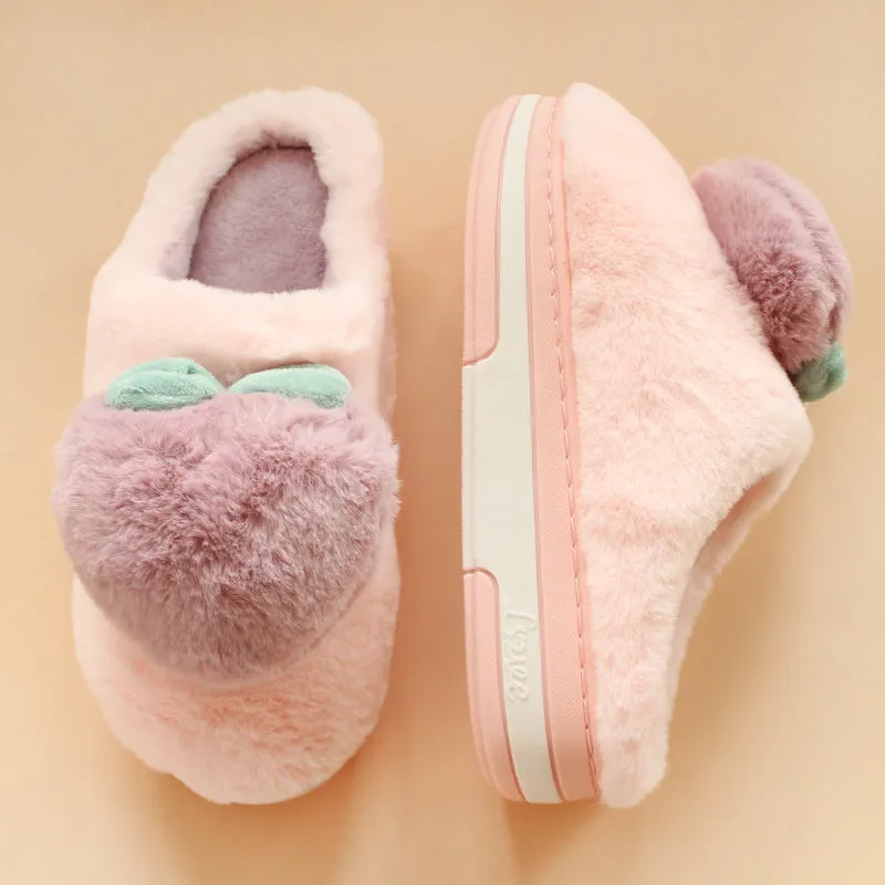 Wear High-heeled Thick-soled Non-slip Cotton Slippers Indoors And Outdoors