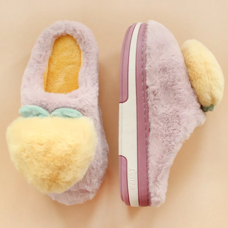 Wear High-heeled Thick-soled Non-slip Cotton Slippers Indoors And Outdoors