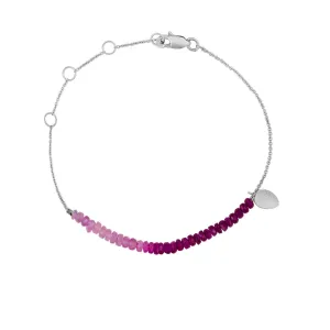 White Gold Signature Ruby Beaded Bracelet