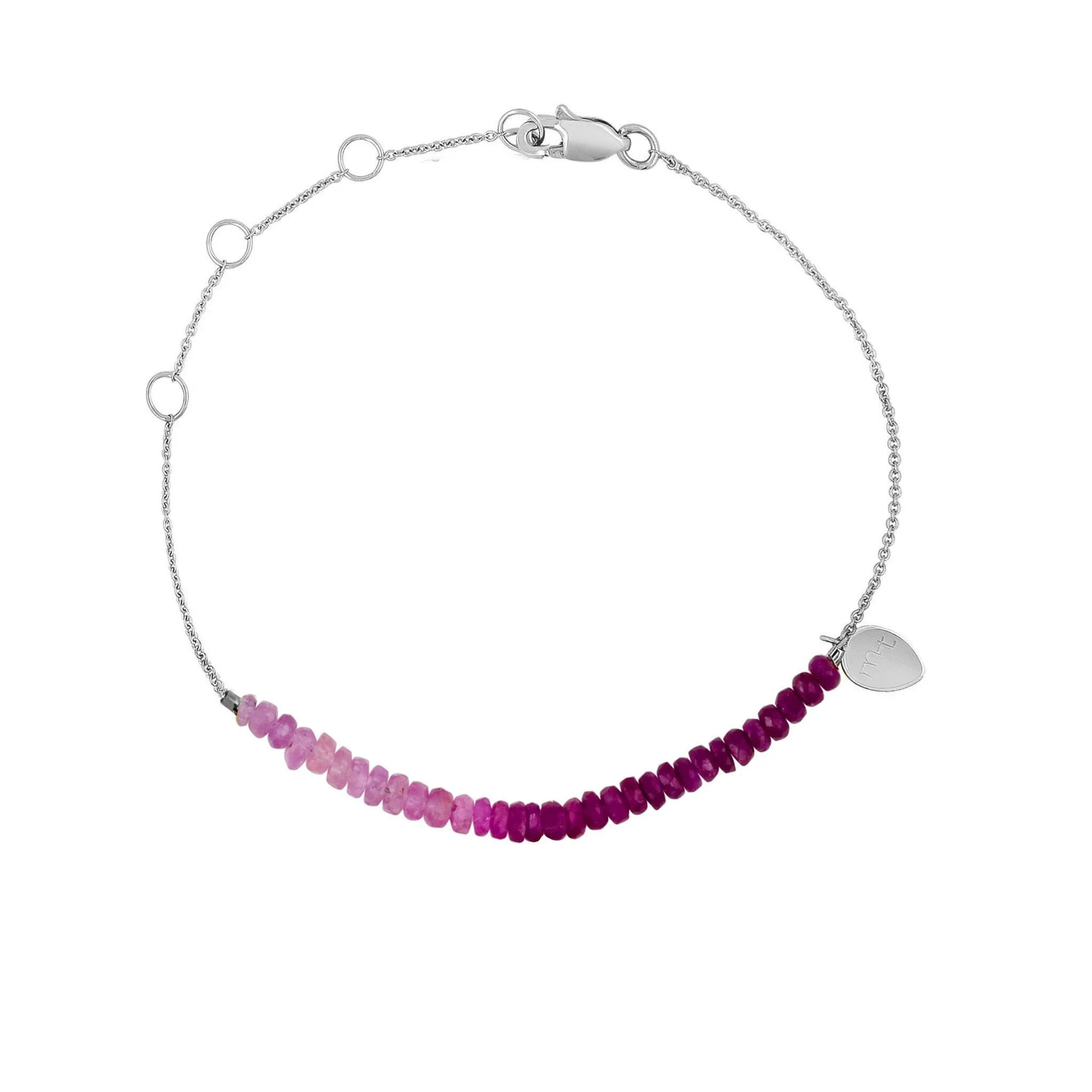 White Gold Signature Ruby Beaded Bracelet