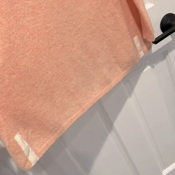 White   Warren Cashmere Trapeze Cardigan Peach Small Long Open Front Cardi