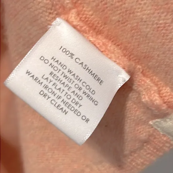 White   Warren Cashmere Trapeze Cardigan Peach Small Long Open Front Cardi