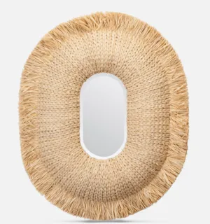 Winter Park Woven Raffia Mirror - Oval