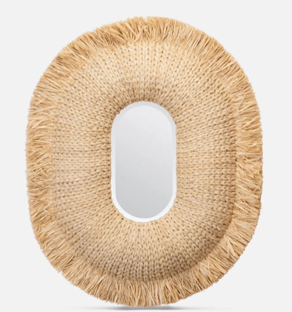 Winter Park Woven Raffia Mirror - Oval