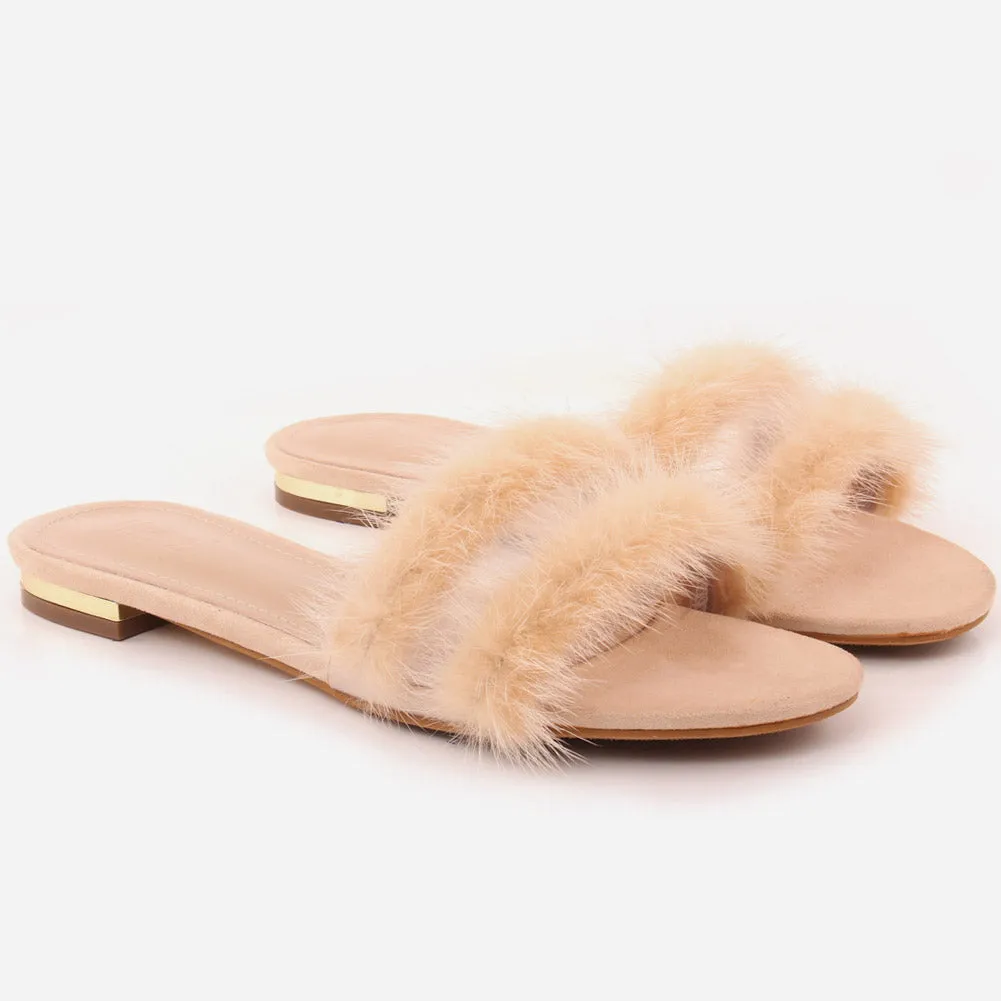 Women "Roxana" Stylish Suede Slip On Slippers