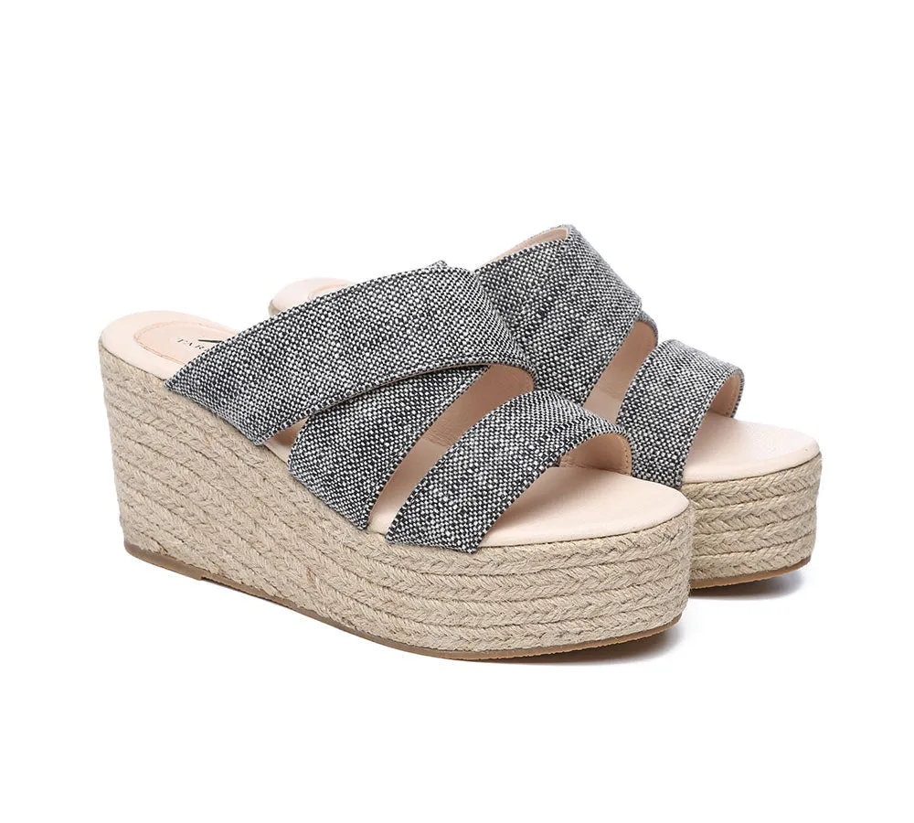 Women'S Crossover-Strap Platform Heels Slip-On Sandal Slides Wedges Julie
