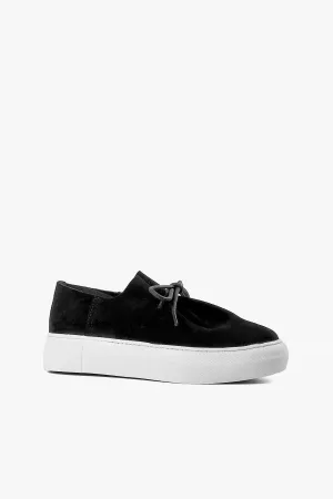 Women's Gathered Sneak Slip On Shoes In Black