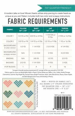 Woven Hearts Quilt Pattern -- Patchwork & Poodles