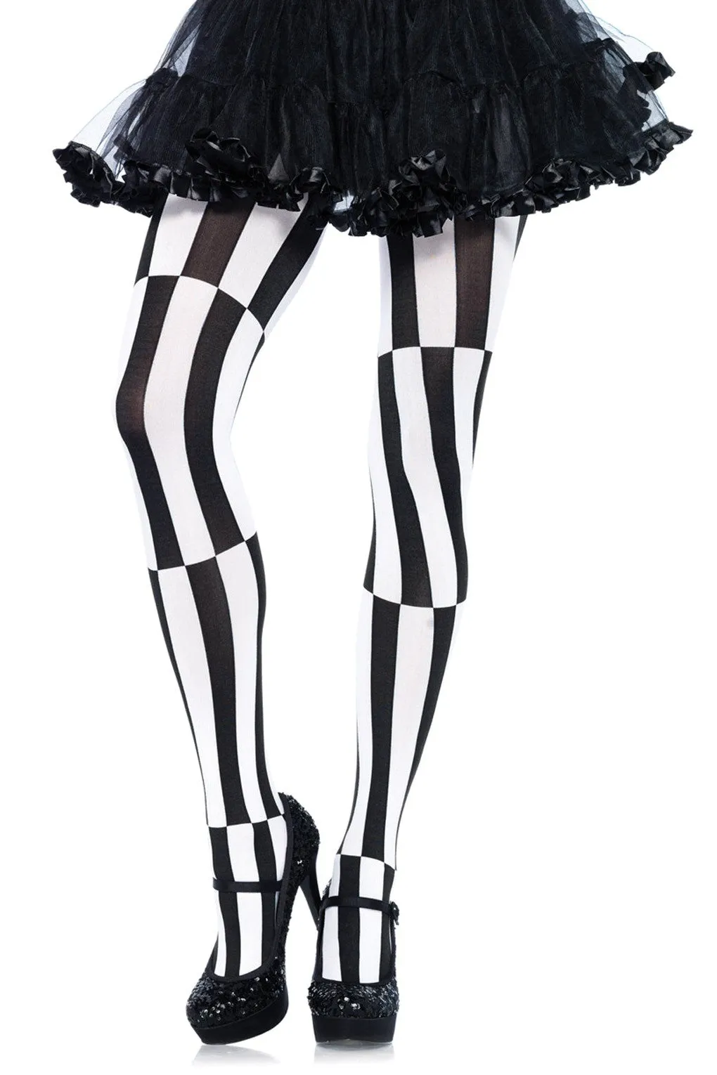 Woven Opaque Striped Optical Illusion Pantyhose