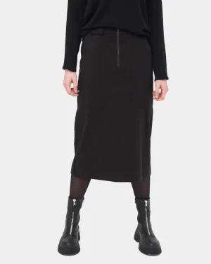 Zip Up Midi Skirt